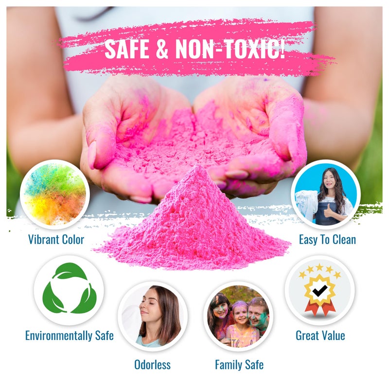 Color Blaze Pink Baby Gender Reveal Powder - 2 Pounds of Pink Colored Powder for Girl - For Motorcycle Burnout, Toss, Photoshoot, Party & Festival - Combo Pack of 2 Bags with 1 Pound - Pink - Image 3